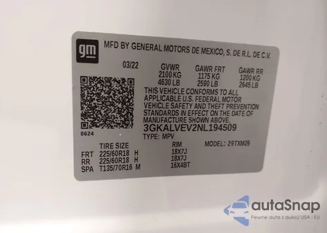 2022 GMC Terrain Awd Slt from USA, damaged, VIN 3GKALVEV2NL194509